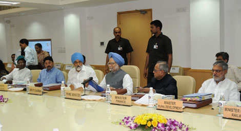 The Prime Minister, Dr. Manmohan Singh presiding over the Full Planning Commission meeting at Yojana Bhavan on XI Plan Mid Term Appraisal, in New Delhi on March 23, 2010.